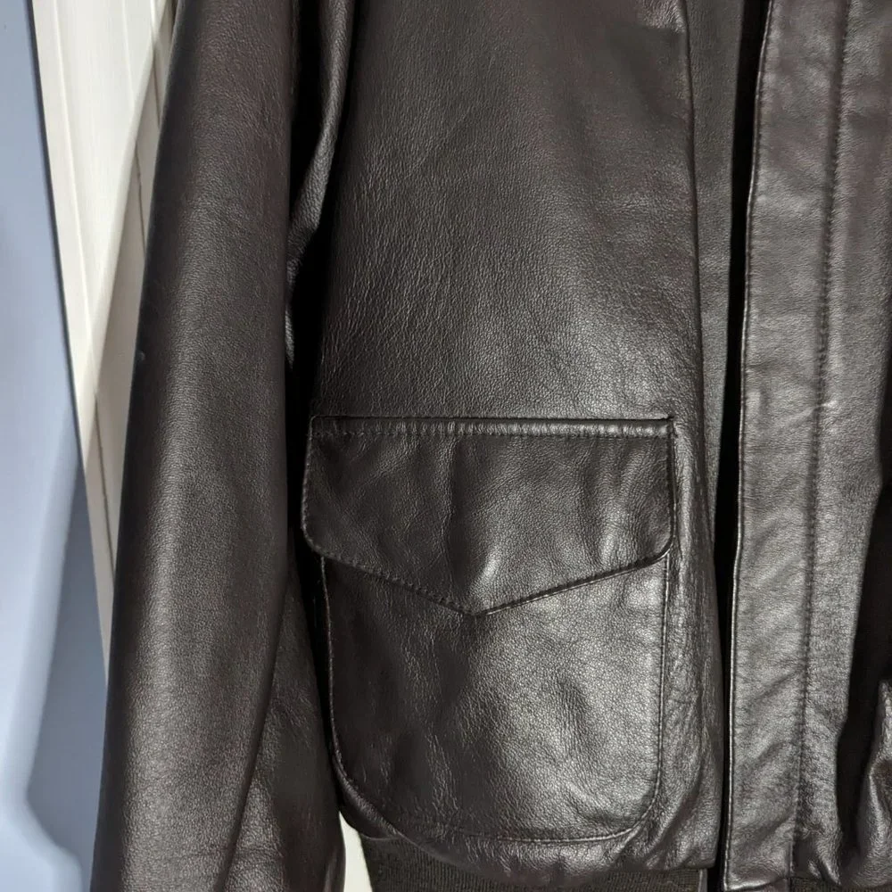 Air Force Landing Leather Men's XL Leather Bomber Jacket - Picture 7 of 16